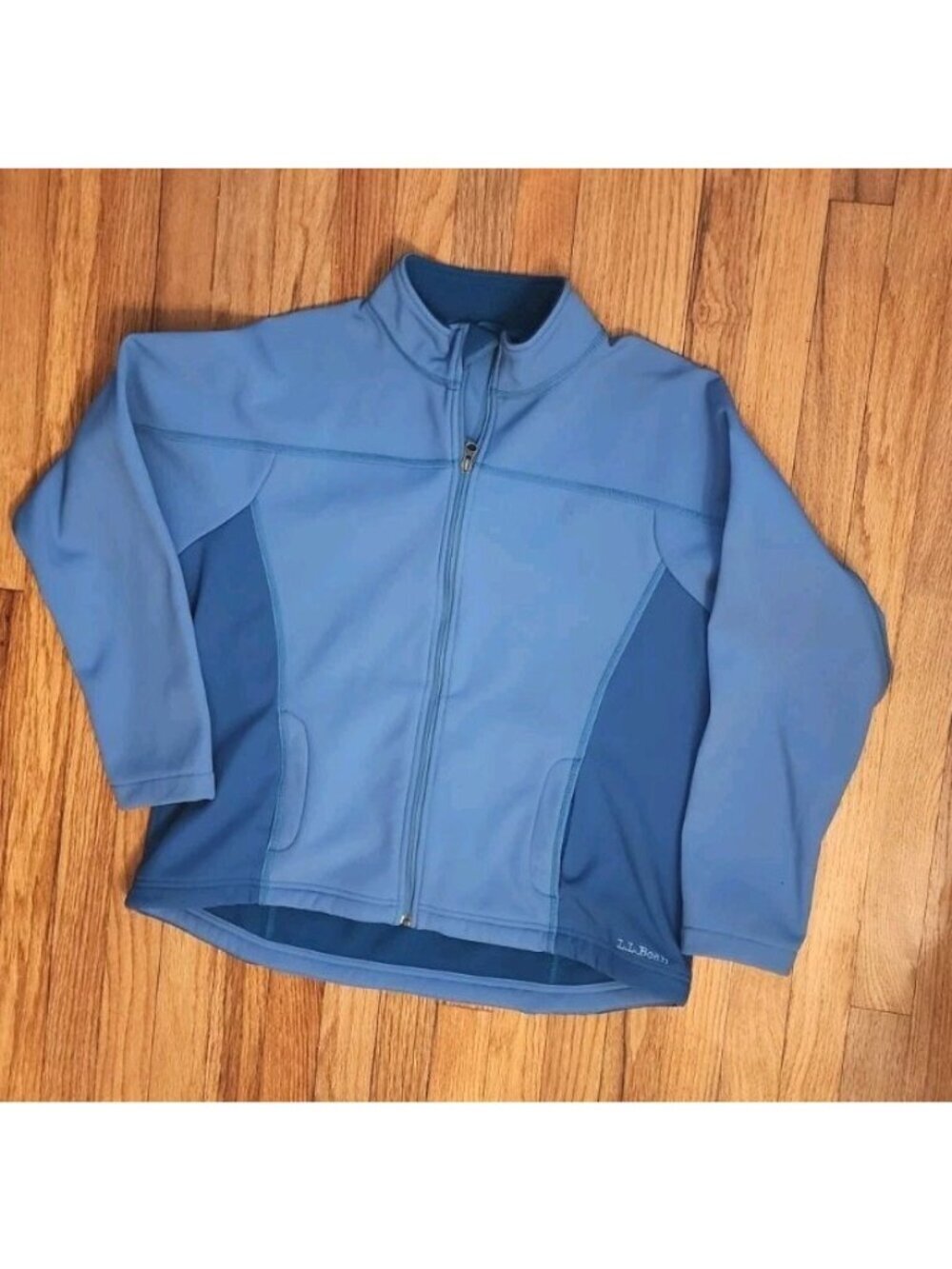 Vintage LL Bean Warm-up Jacket Shell Fleece Lined  Zip Up Women’s Size XL Blue